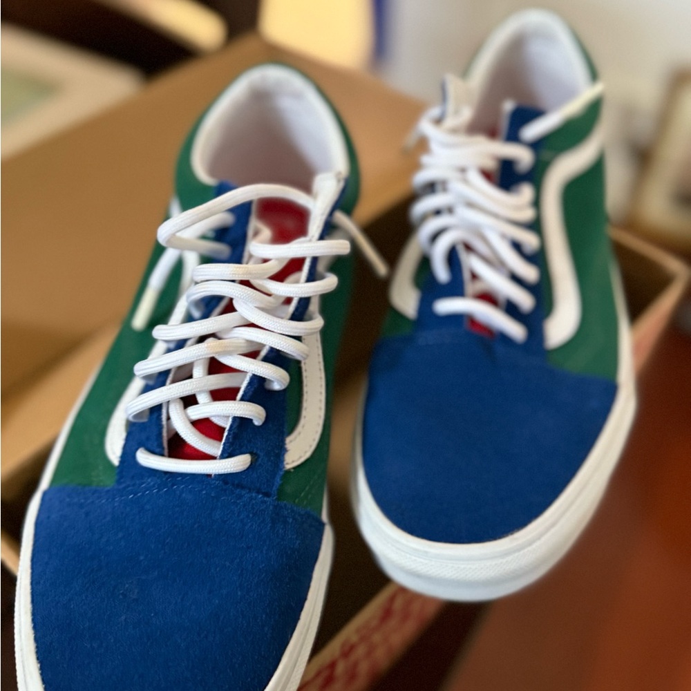 Vans Men's Blue and Green Sneakers